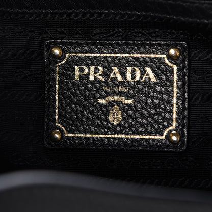 Prada Vitello Daino Buckle Tote Black 6 of 12