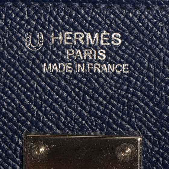 Epsom Birkin 35 Bleu Saphir