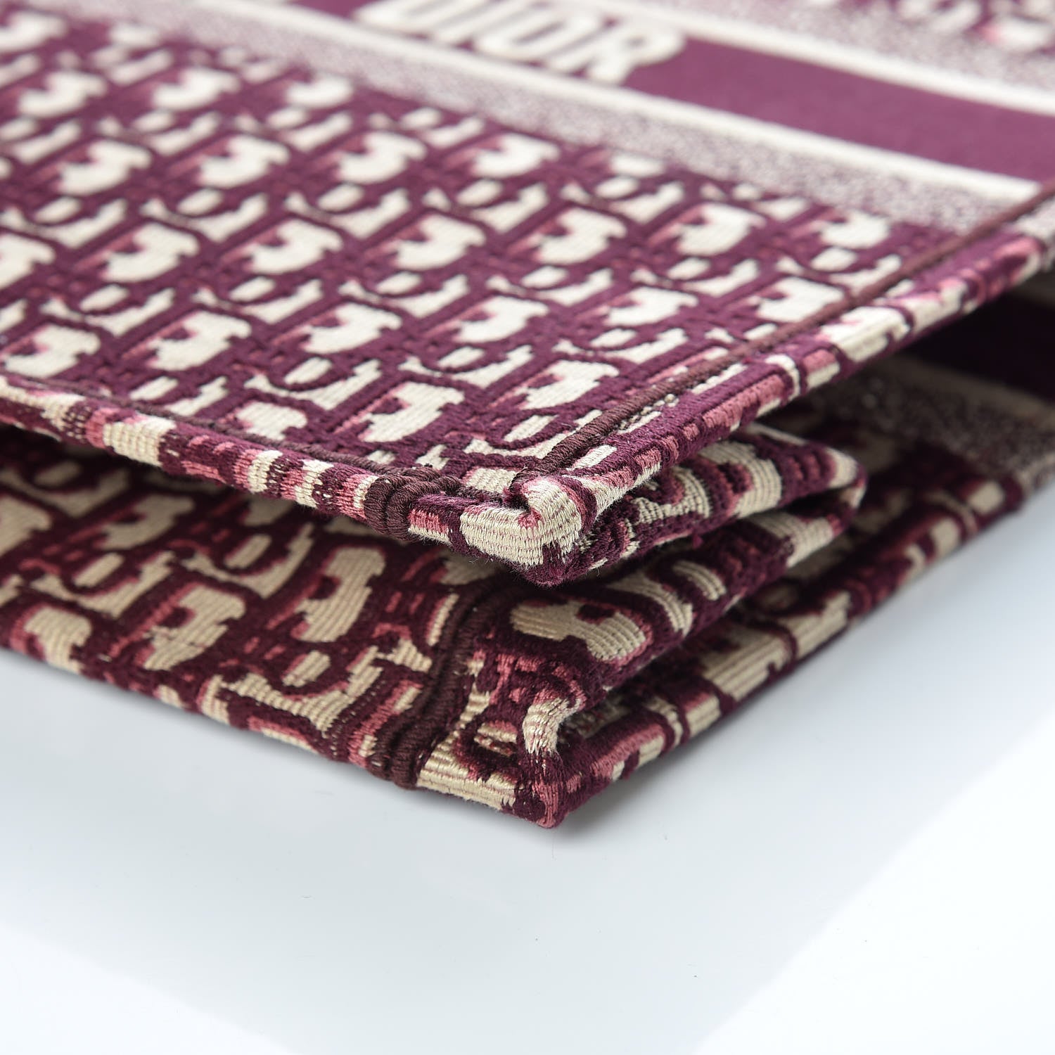 Christian Dior Oblique Large Book Tote Burgundy Multicolor 9 of 9