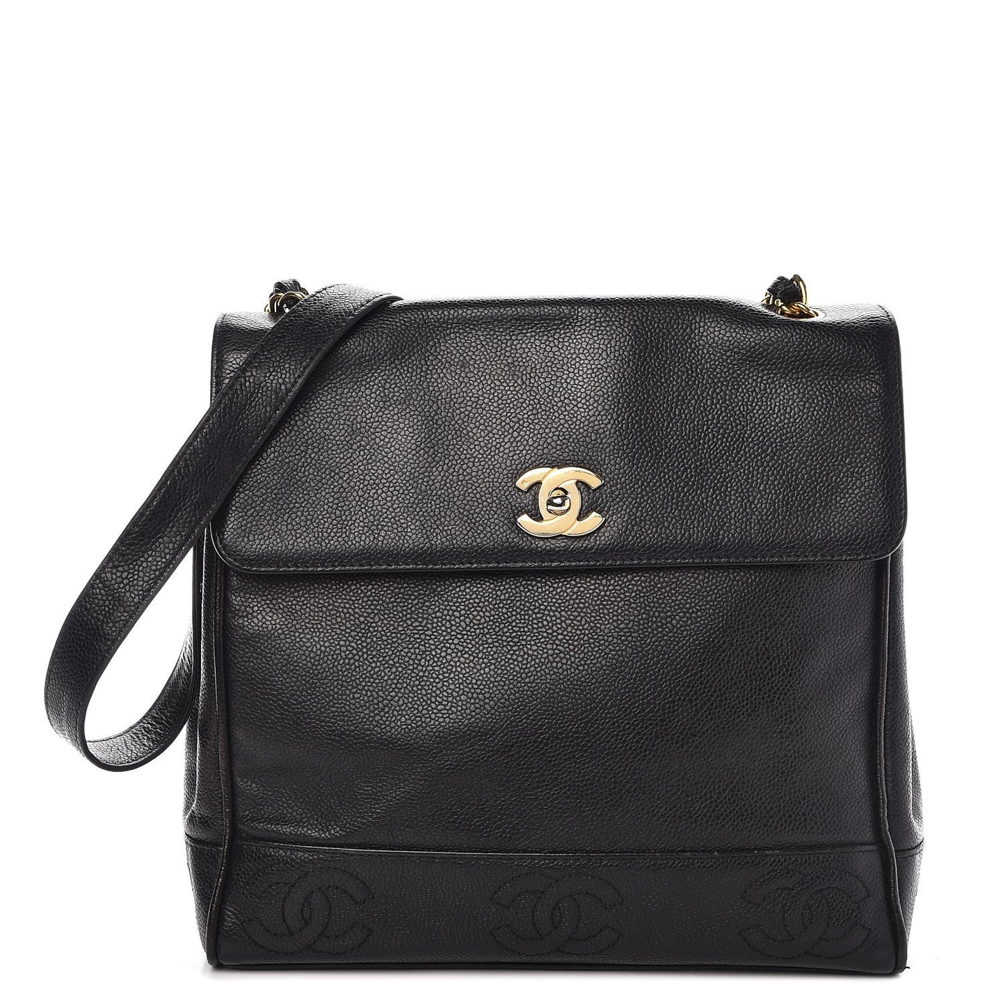Caviar CC Shoulder Bag Black