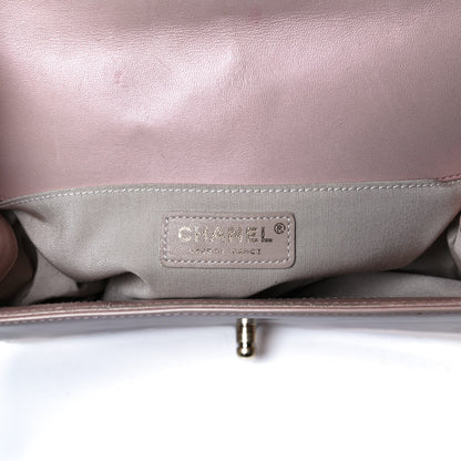 Chanel Patent Calfskin Quilted Medium Boy Flap Light Pink 5 of 18