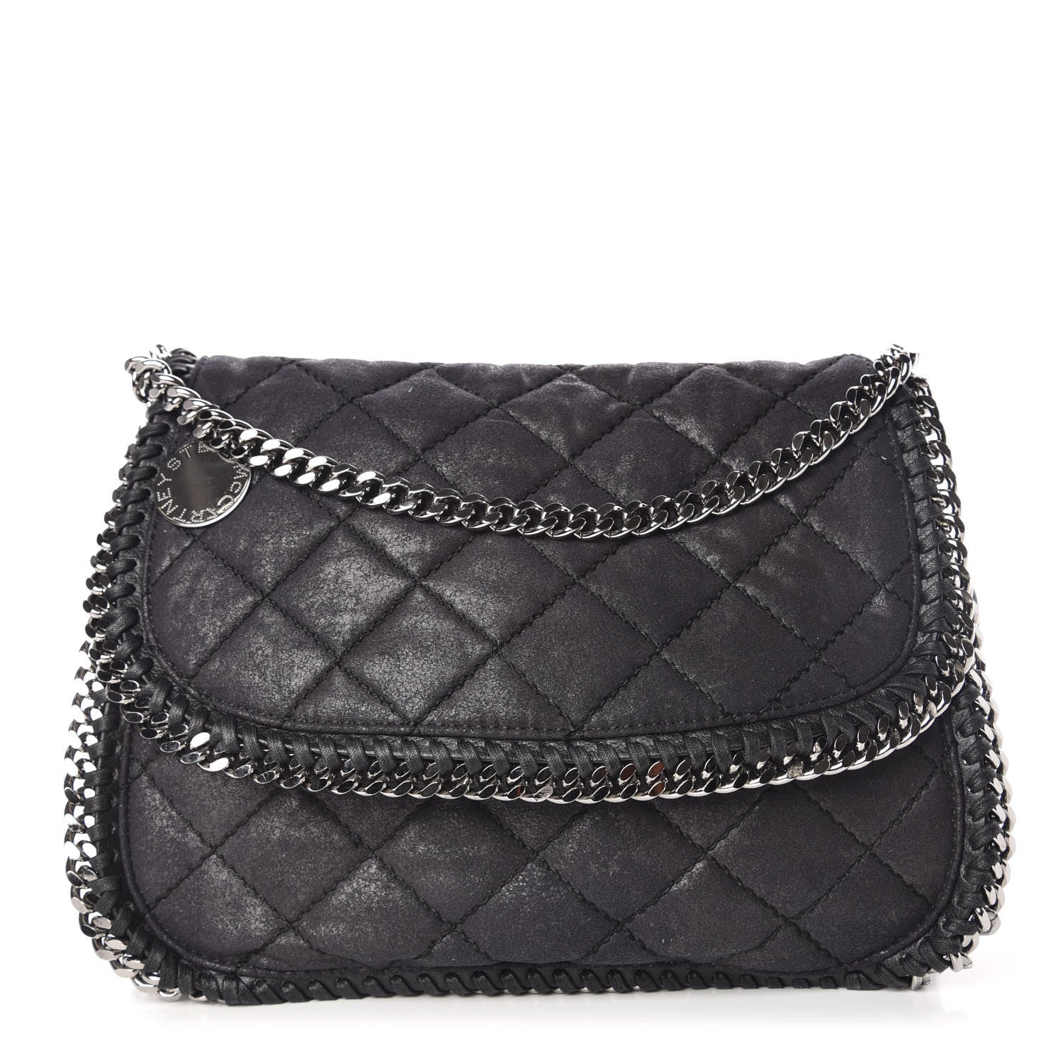 Stella McCartney Shaggy Deer Quilted Falabella Shoulder Bag Black 1 of 7