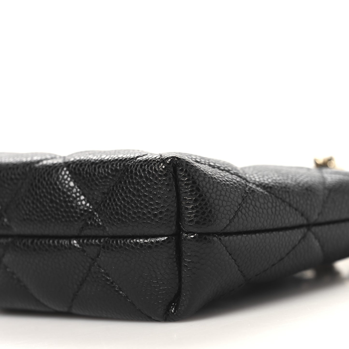 Caviar Quilted Classic Clutch Tote With Chain Black