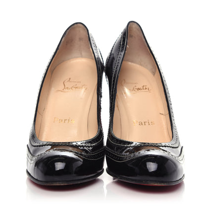 Christian Louboutin Patent Brogue Pumps 38.5 Black 2 of 9