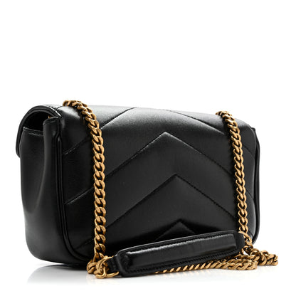 Saint Laurent Lambskin Chevron Quilted Mini Loulou Black 4 of 13