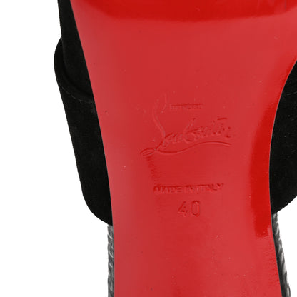 Christian Louboutin Veau Velours Calfskin Jurassic Stanis Love 55 Sandals 40 Black 8 of 8