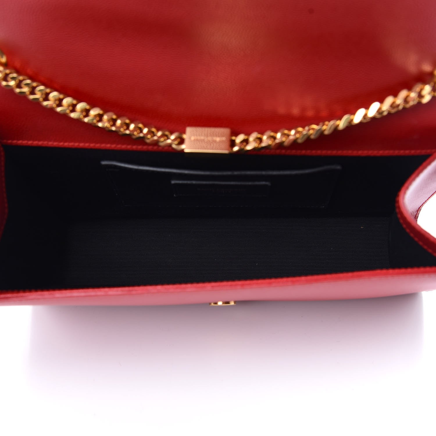 Saint Laurent Grain De Poudre Medium Monogram Kate Satchel Red 5 of 9