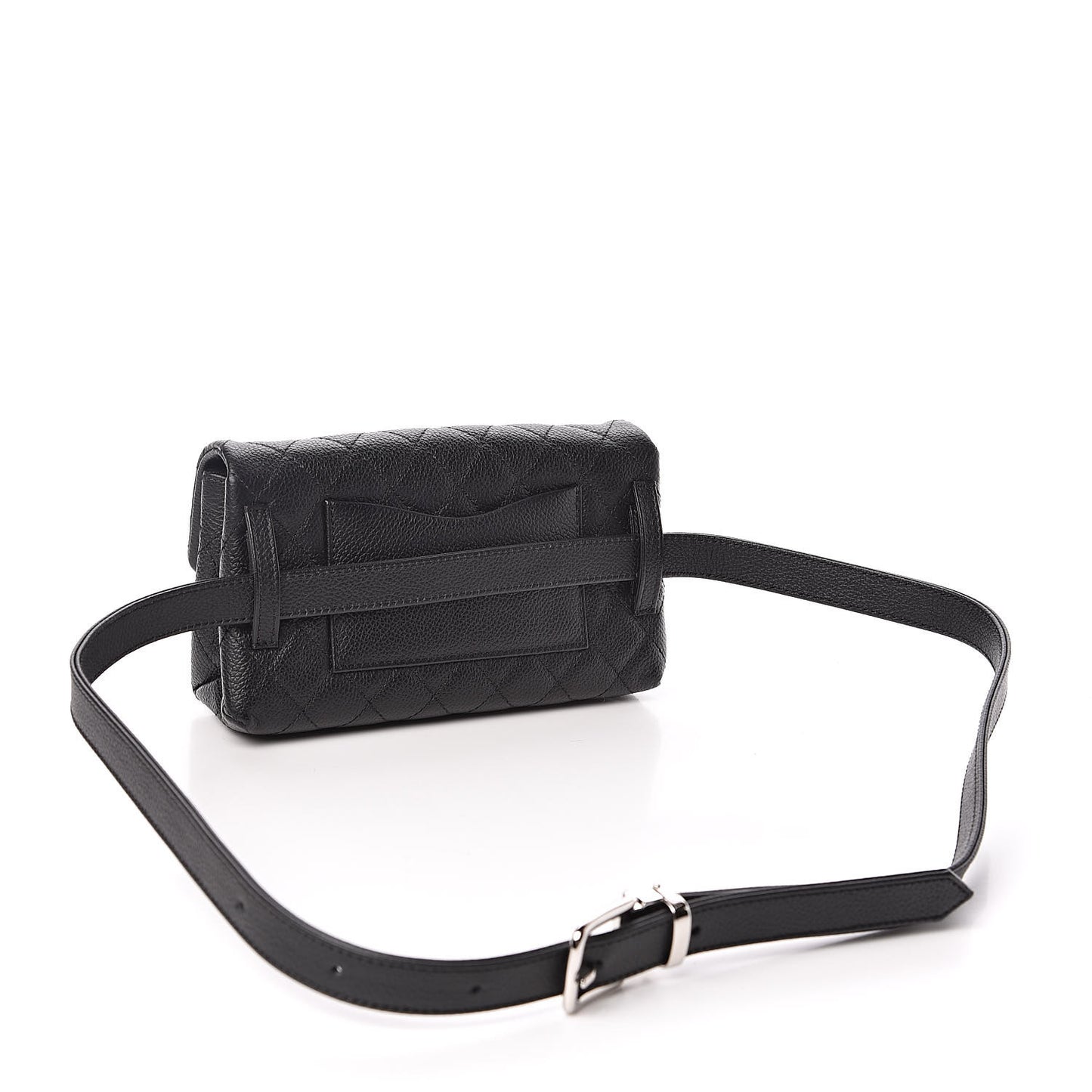 Grained Calfskin Quilted 2.55 Reissue Flap Belt Bag Clutch Black