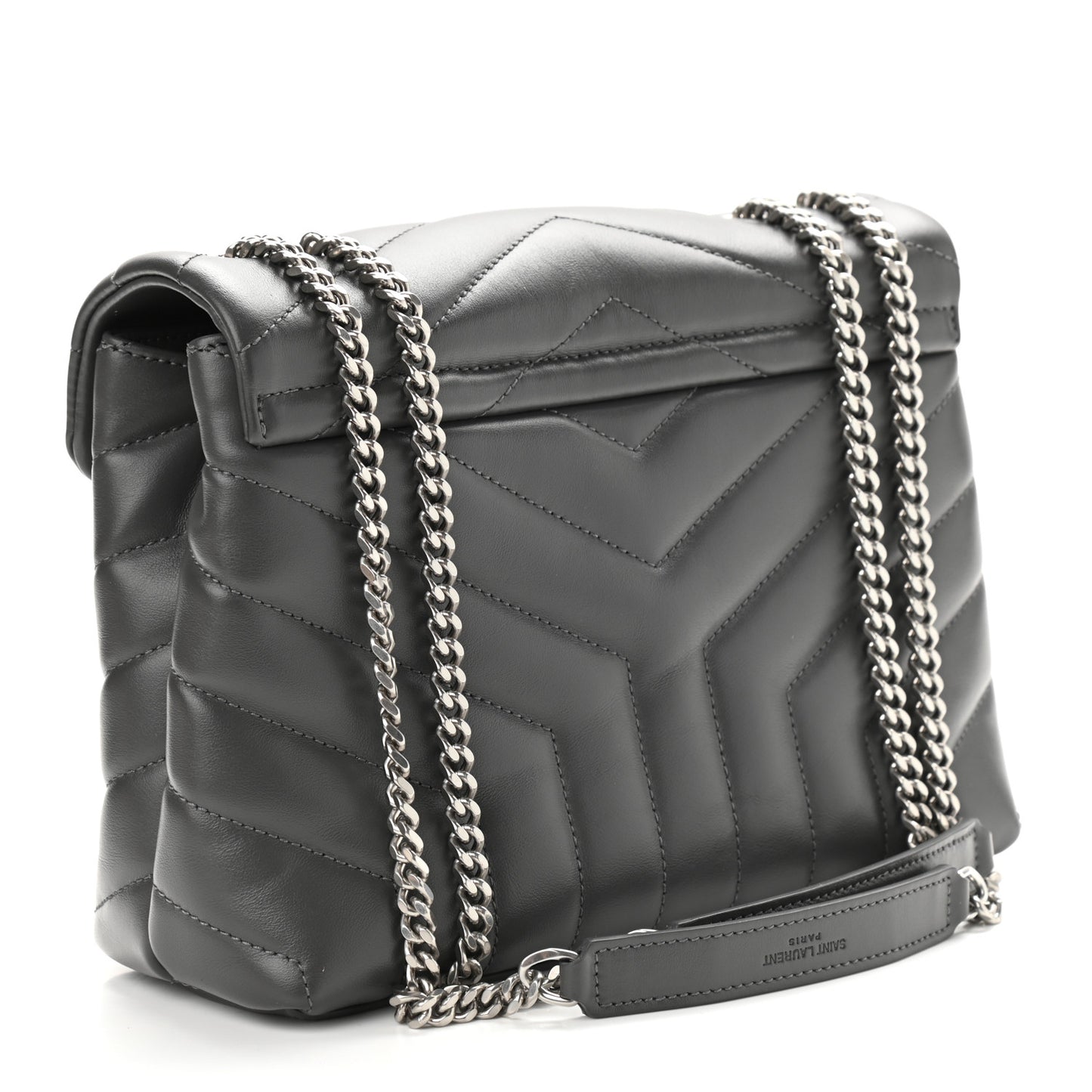 Calfskin Y Quilted Monogram Small Loulou Chain Satchel Storm