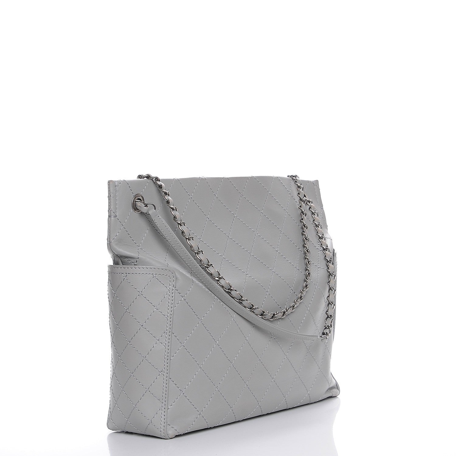 Chanel Calfskin Stitched CC Pocket Hobo Grey 3 of 9