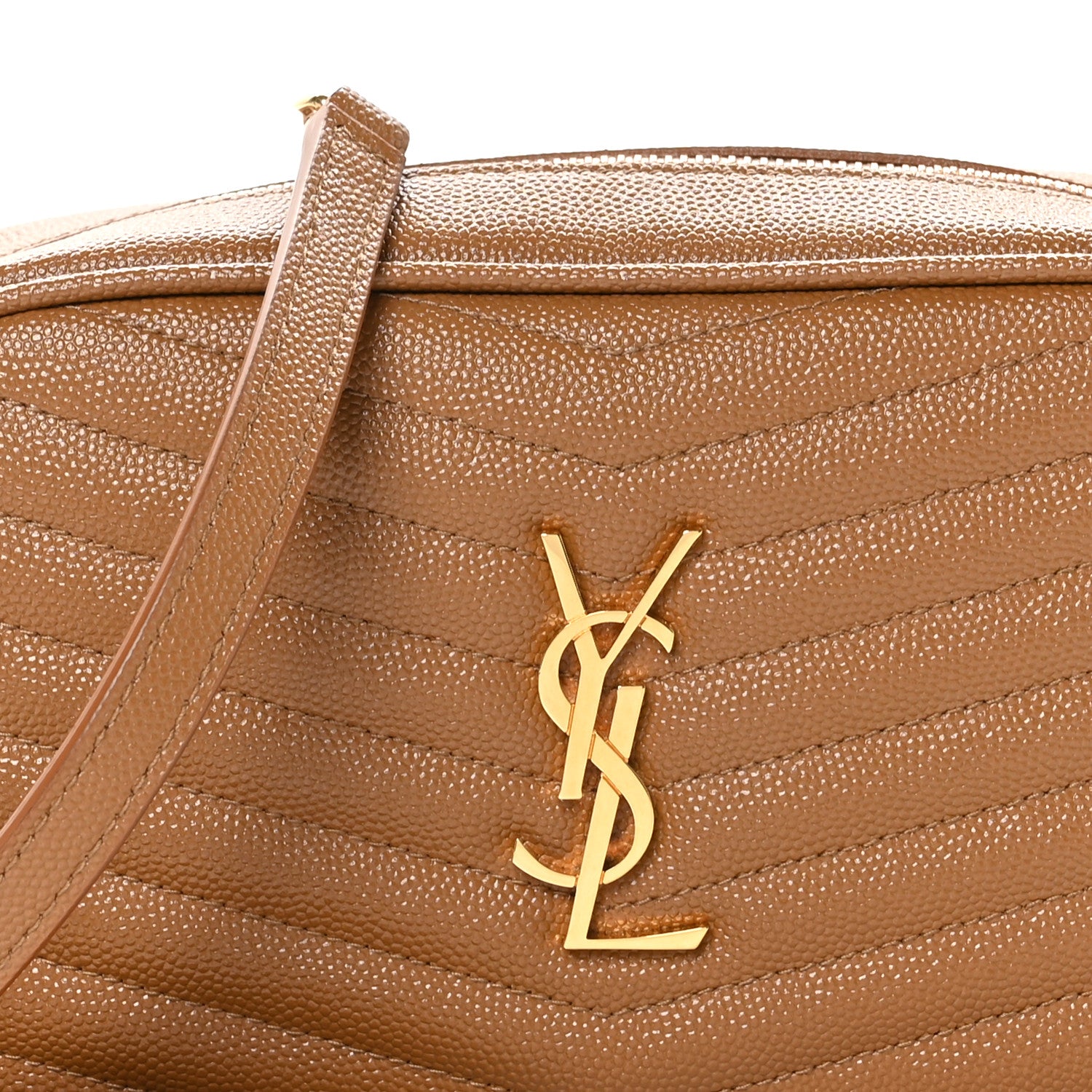 Saint Laurent Grain De Poudre Matelasse Monogram Mini Lou Camera Bag Dark Natural 8 of 11