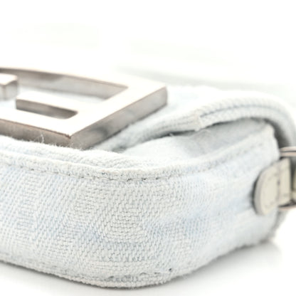 Fendi X MARC JACOBS Bleached Denim Logo Baguette Charm Off White 10 of 12