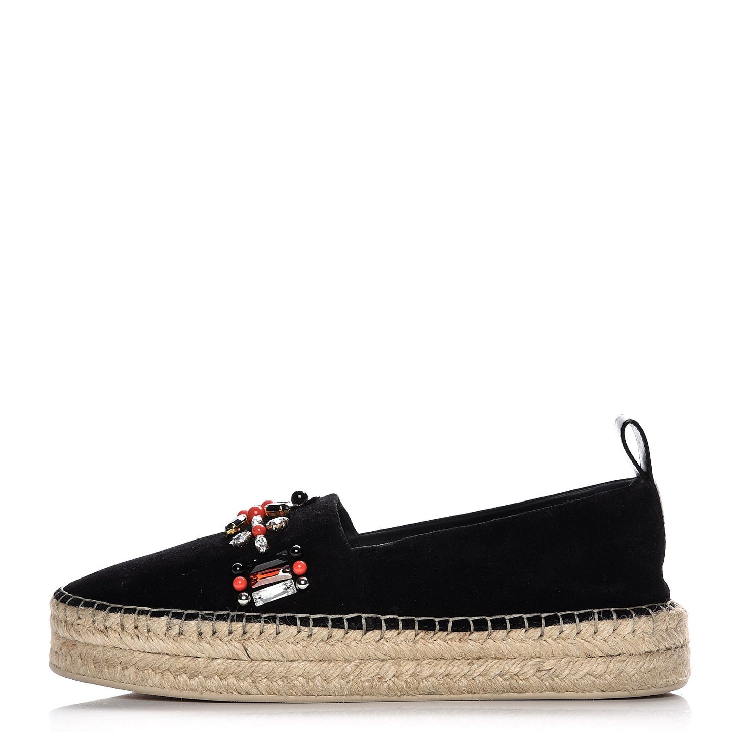 Suede Front Pier Espadrille Flats 39 Black