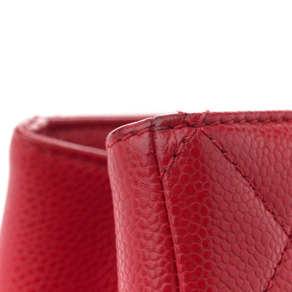 Chanel Caviar Quilted Grand Shopping Tote GST Red 17 of 17