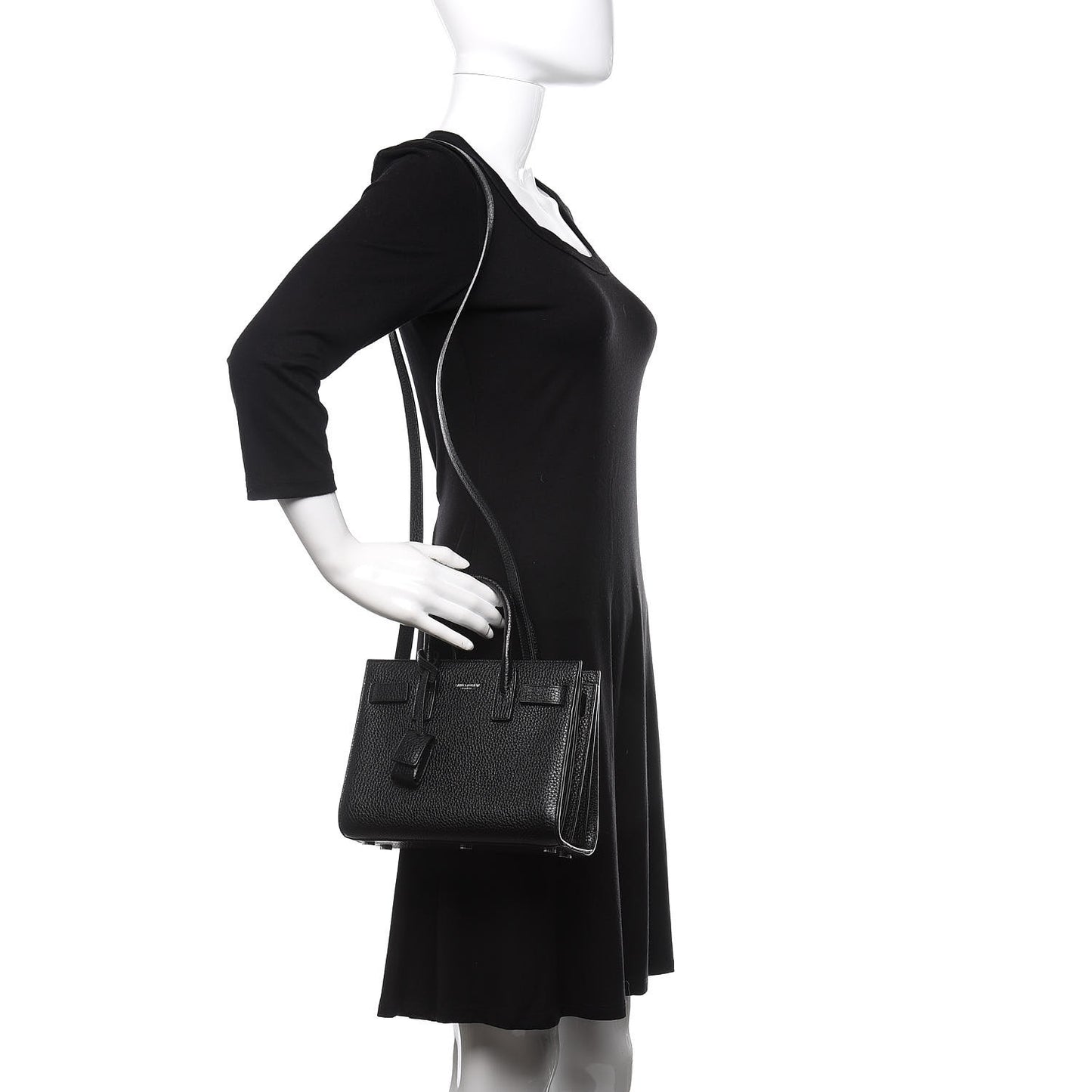 Grained Calfskin Nano Sac De Jour Black