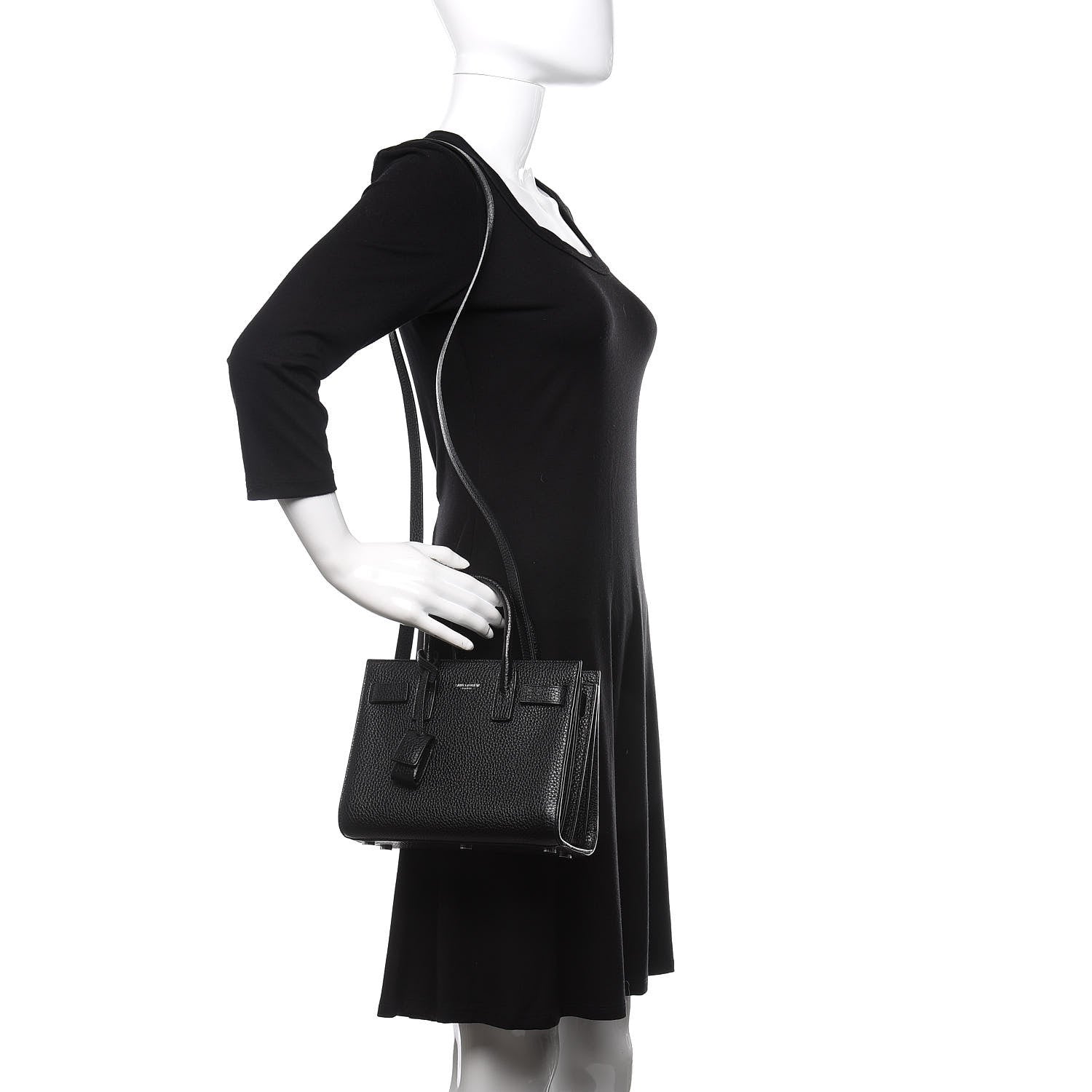Saint Laurent Grained Calfskin Nano Sac De Jour Black 2 of 9