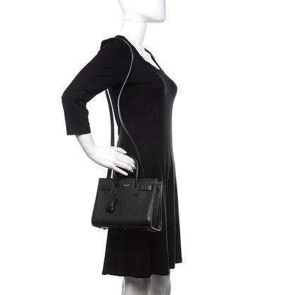 Saint Laurent Grained Calfskin Nano Sac De Jour Black 2 of 9