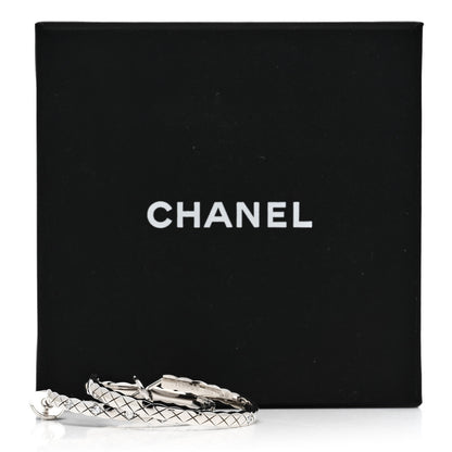 Chanel 18K White Gold Diamond Coco Crush Hoop Earrings 6 of 6
