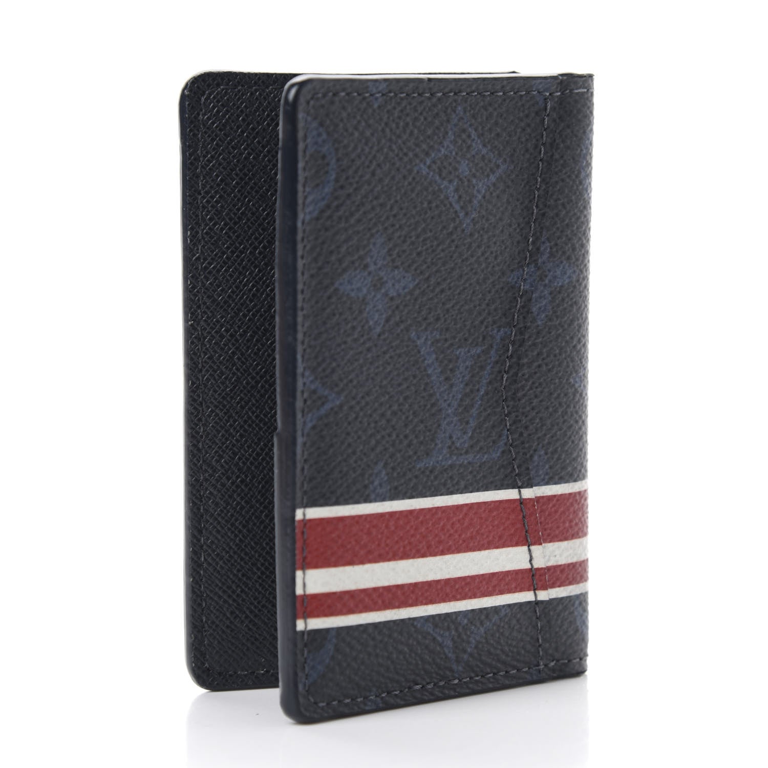 Louis Vuitton Monogram Pocket Organizer NM Cobalt Red Stripes 3 of 7