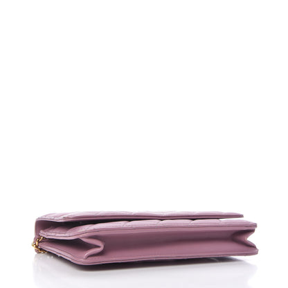 Chanel Lambskin Quilted Wallet On Chain WOC Light Purple 4 of 11