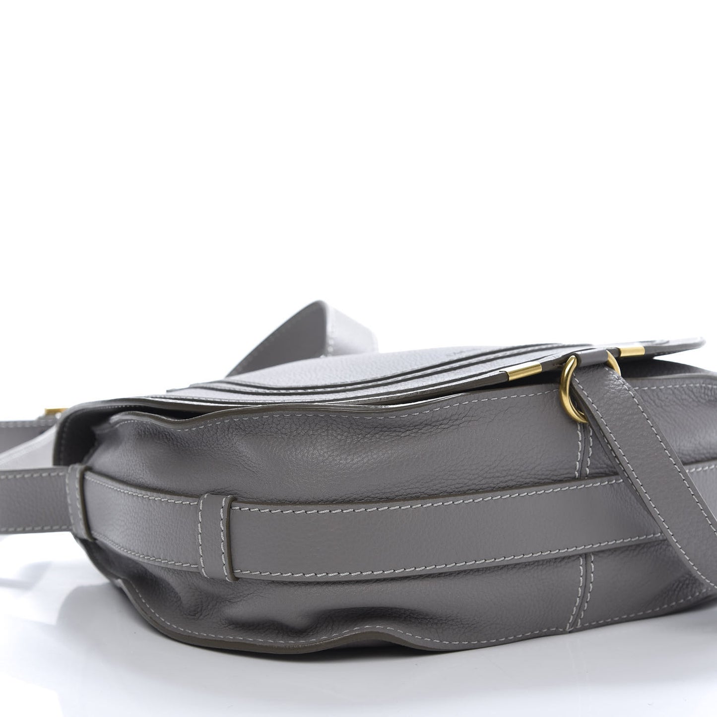 Calfskin Medium Marcie Round Crossbody Bag Cashmere Grey