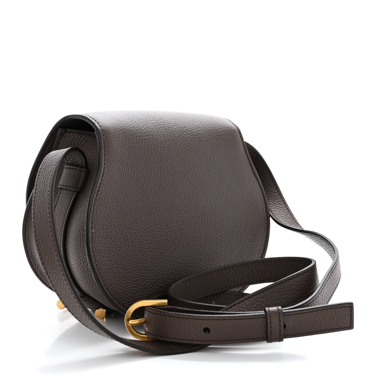 Chloe Grained Calfskin Small Marcie Saddle Bag Bold Brown 3 of 10