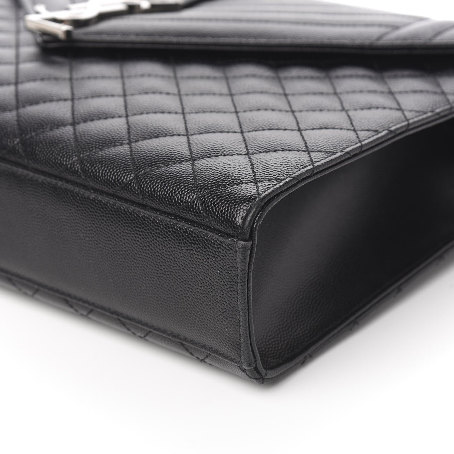 Saint Laurent Grain De Poudre Large Tri-Quilt Monogram Satchel Black 8 of 10