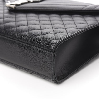 Saint Laurent Grain De Poudre Large Tri-Quilt Monogram Satchel Black 8 of 10