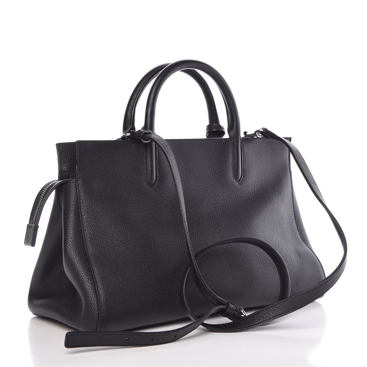 Saint Laurent Grained Calfskin Small Cabas Rive Gauche Black 3 of 11