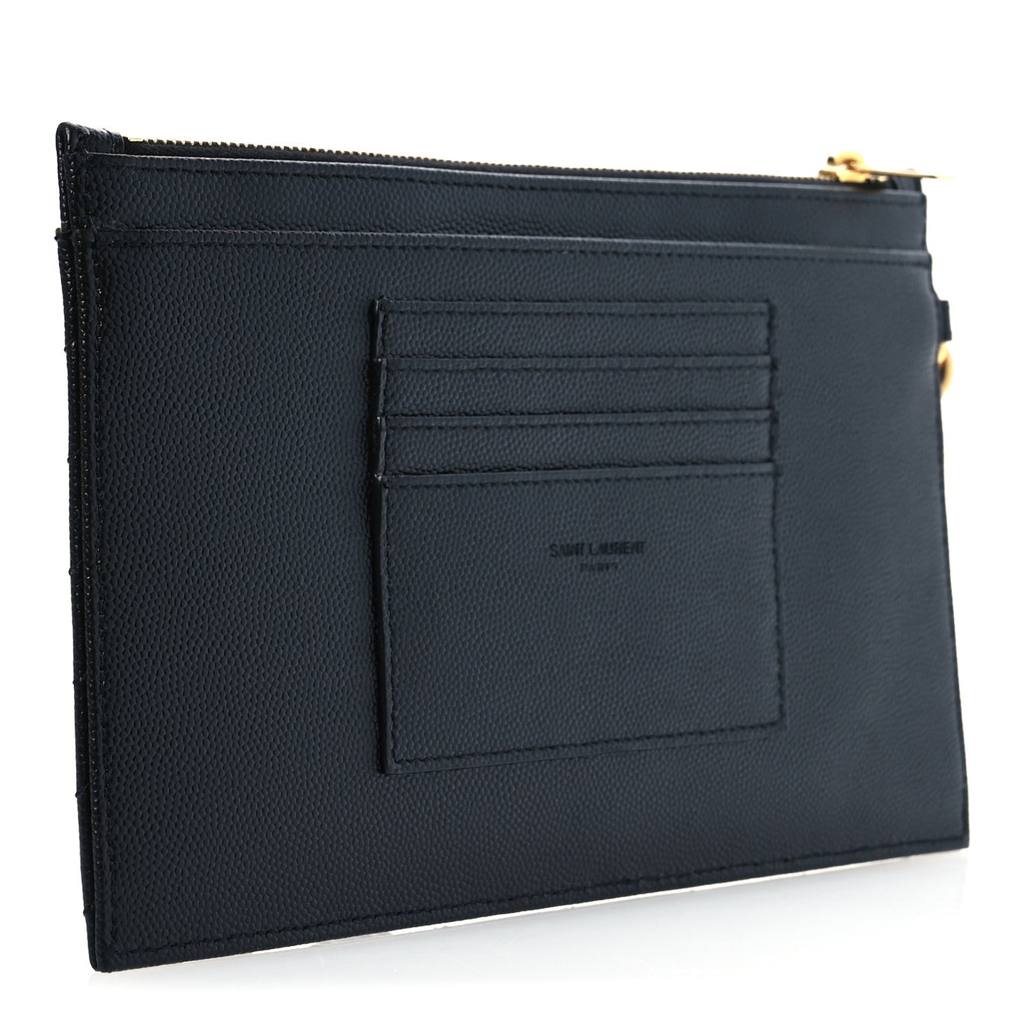 Grain De Poudre Chevron Monogram Large Bill Pouch Black