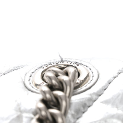 Balenciaga Crushed Calfskin Quilted Small Crush Chain Bag Silver 11 of 13