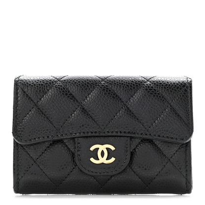 Chanel Caviar Quilted Flap Card Holder Wallet Black 1 of 8