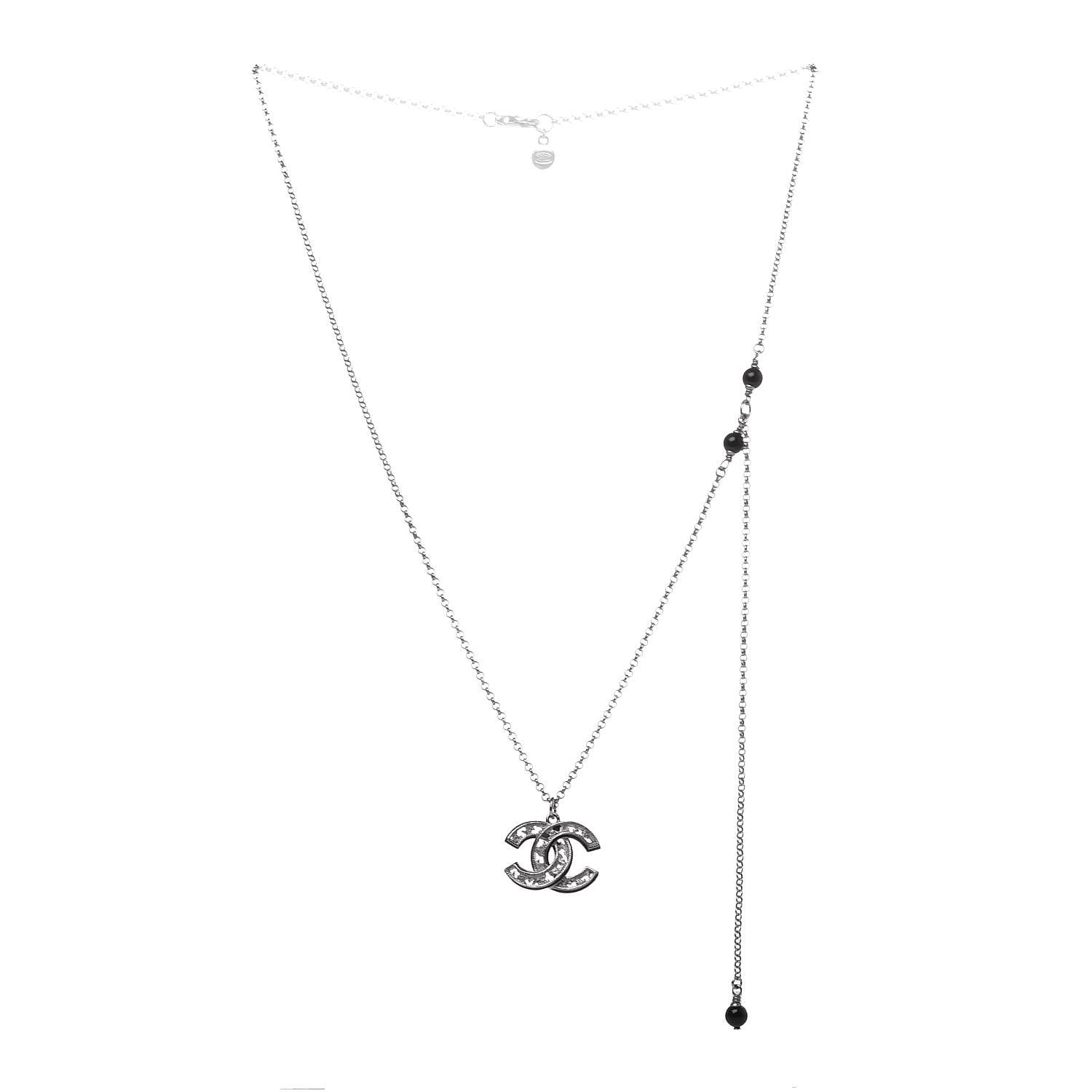 Chanel Ruthenium CC Necklace Silver 3 of 6