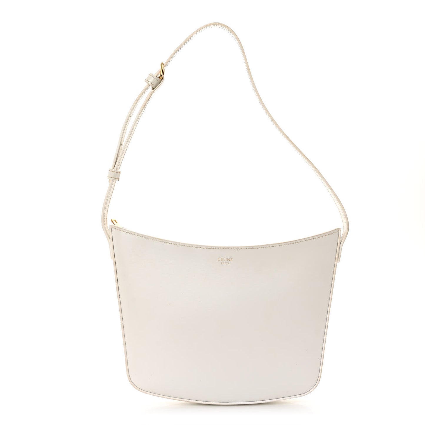 Shiny Calfskin Medium Croque Bag Artic White