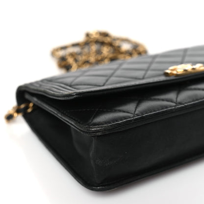 Chanel Lambskin Quilted Boy Wallet On Chain WOC Black 9 of 11