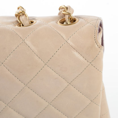 Chanel Glazed Calfskin Quilted Jumbo Clams Pocket Flap Beige 5 of 9
