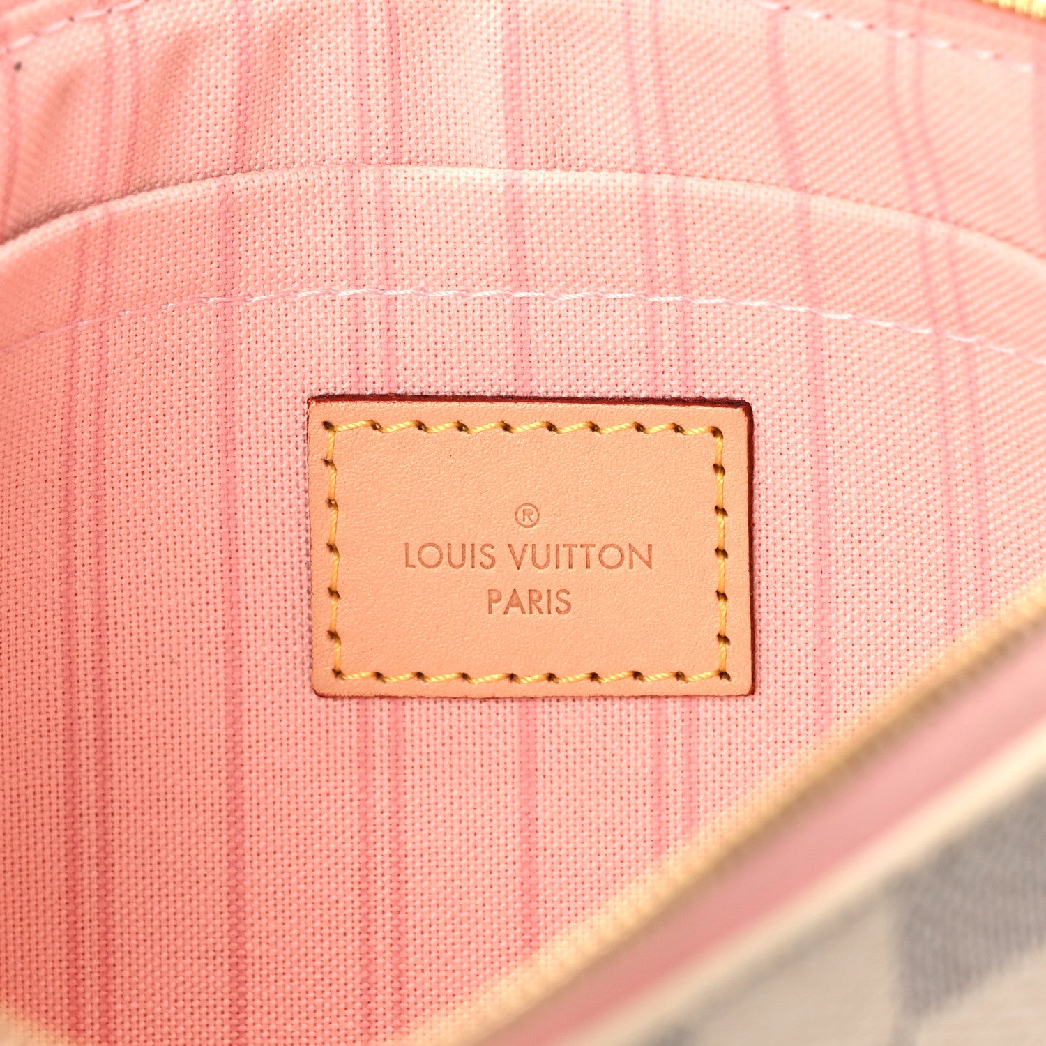 Louis Vuitton Damier Azur Neverfull MM GM Pochette Rose Ballerine 6 of 9