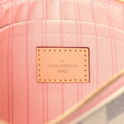 Louis Vuitton Damier Azur Neverfull MM GM Pochette Rose Ballerine 6 of 9