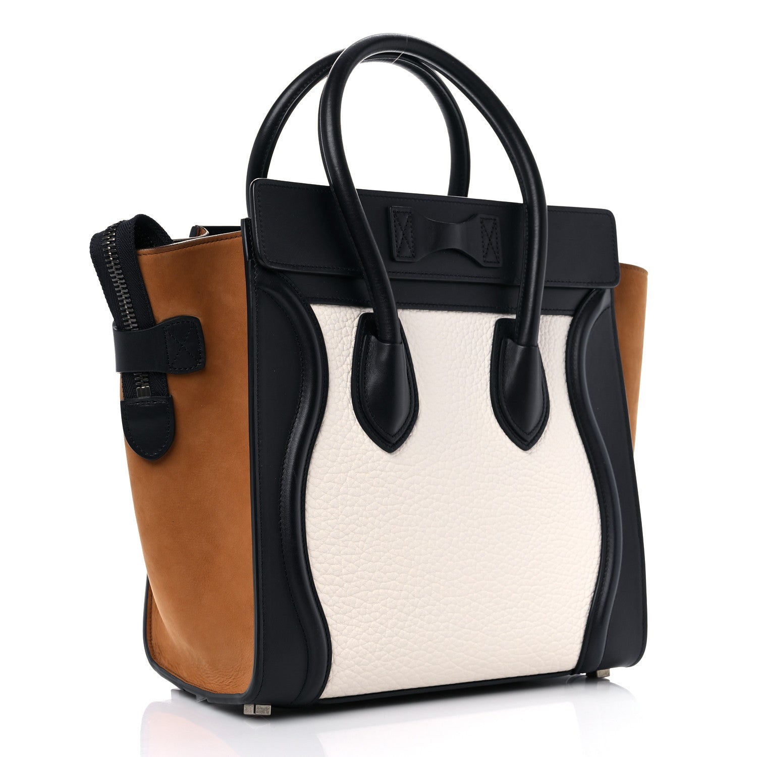 Celine Bullhide Nubuck Micro Tri-Color Luggage White 3 of 14