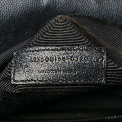 Saint Laurent Grain De Poudre Textured Mixed Matelasse Large Triquilt Monogram Monochrome Satchel Black 7 of 12
