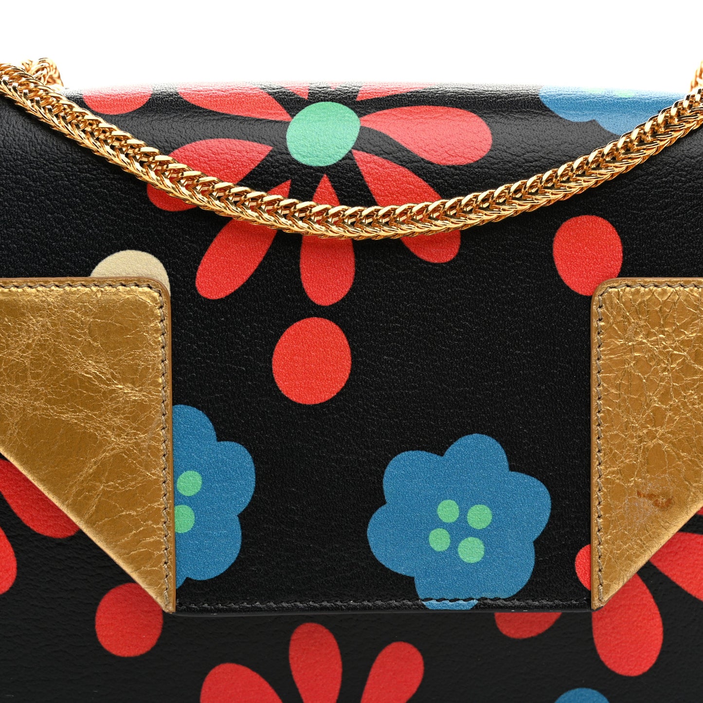 Calfskin Floral Print Small Betty Black