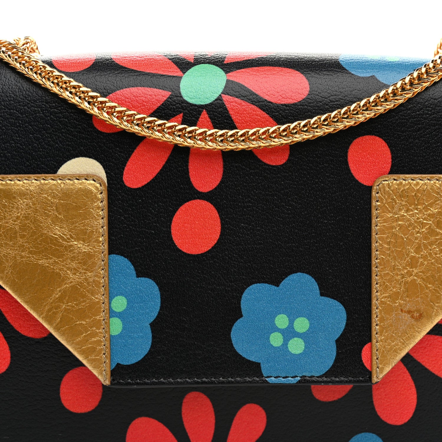 Saint Laurent Calfskin Floral Print Small Betty Black 7 of 11