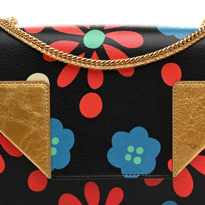 Saint Laurent Calfskin Floral Print Small Betty Black 7 of 11