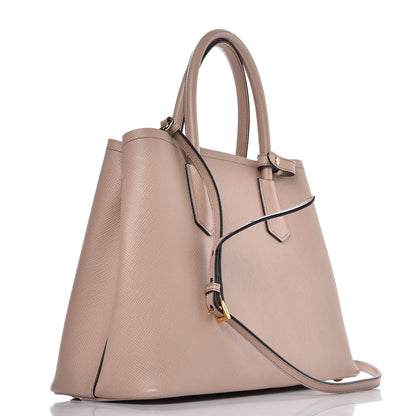 Prada Saffiano Cuir Medium Double Bag Cammeo Black 4 of 11