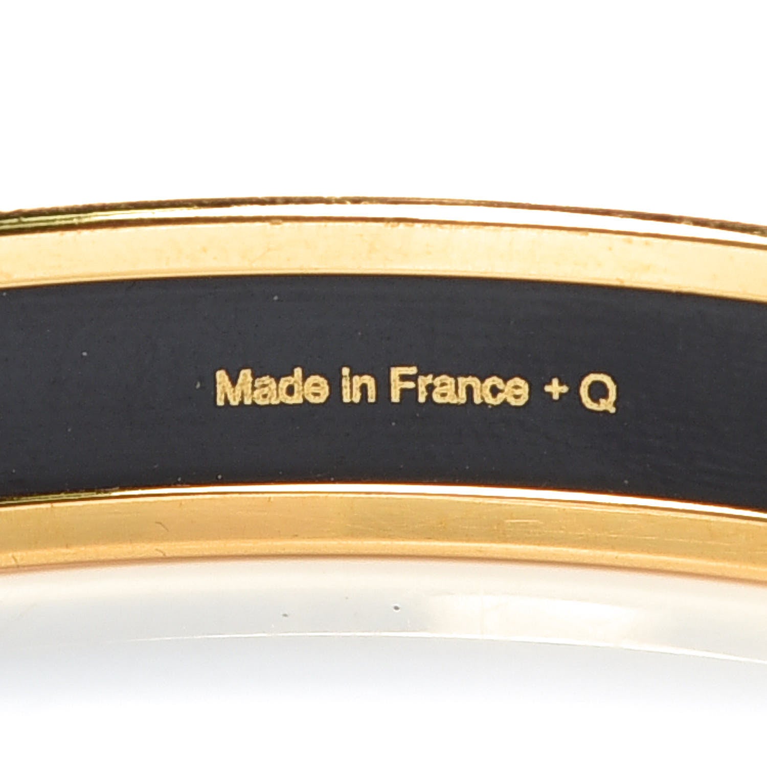 Hermes Enamel Printed Narrow Caleche Bracelet 70 White 5 of 6