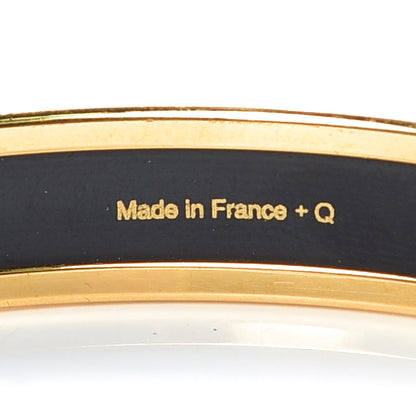 Hermes Enamel Printed Narrow Caleche Bracelet 70 White 5 of 6