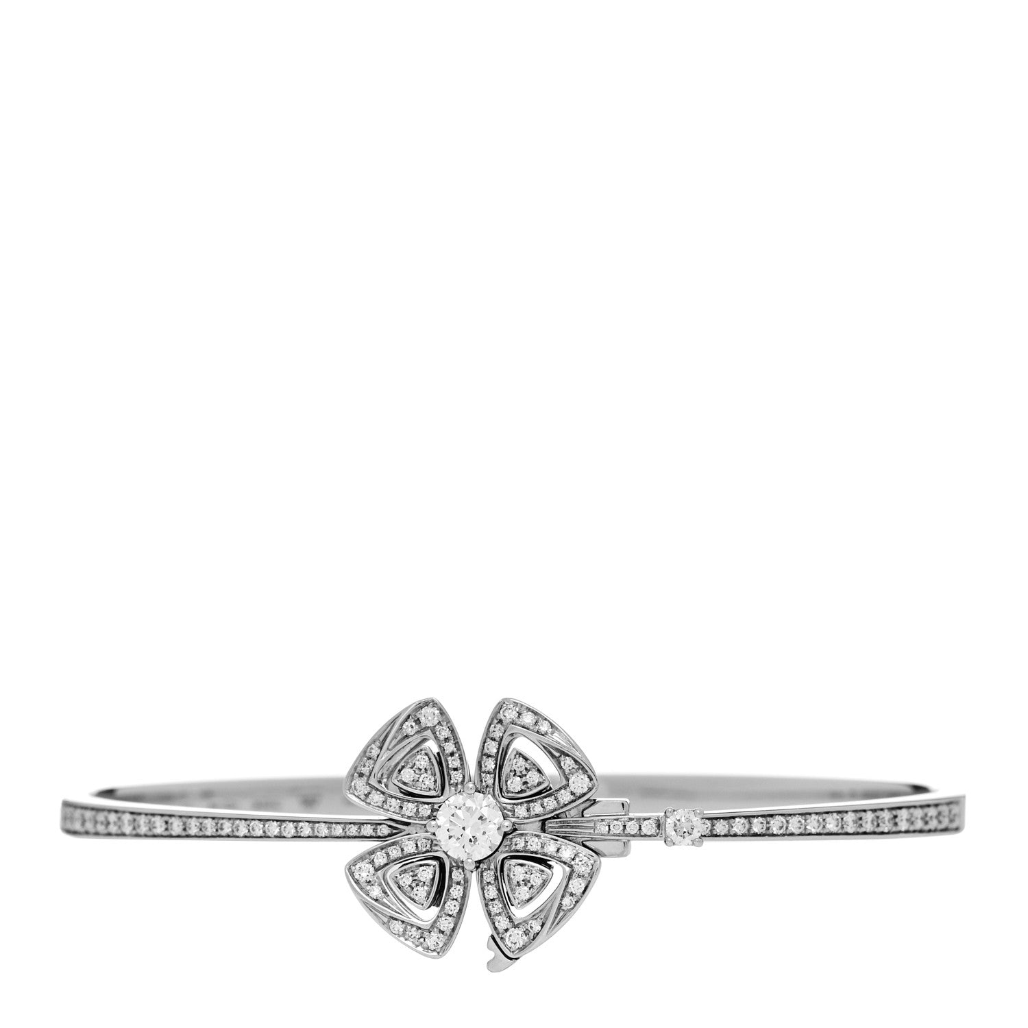Bulgari 18K White Gold Diamond Fiorever Pave Bracelet S 1 of 4
