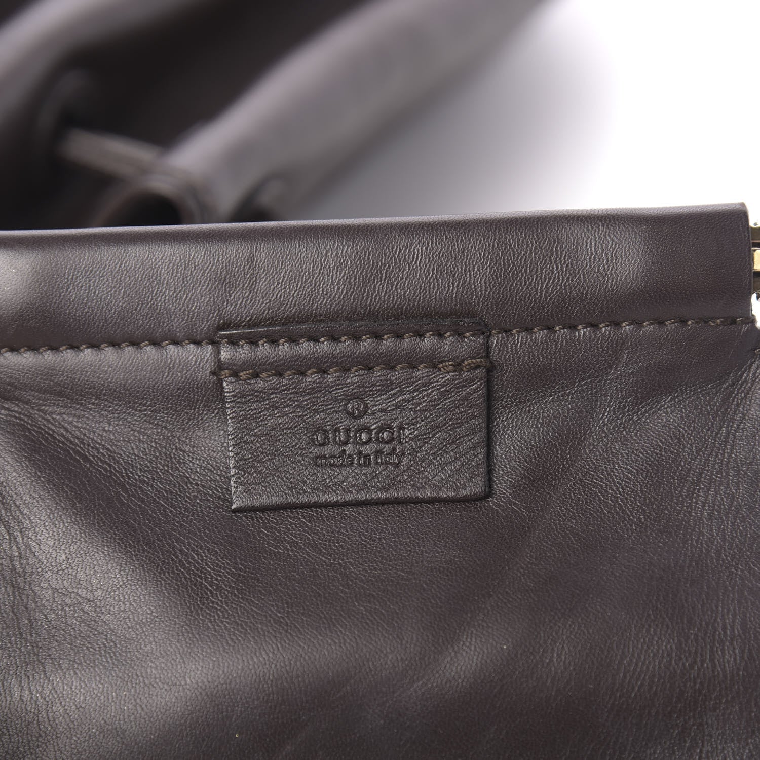 Gucci Calfskin Drawstring Shoulder Bag Brown 6 of 10