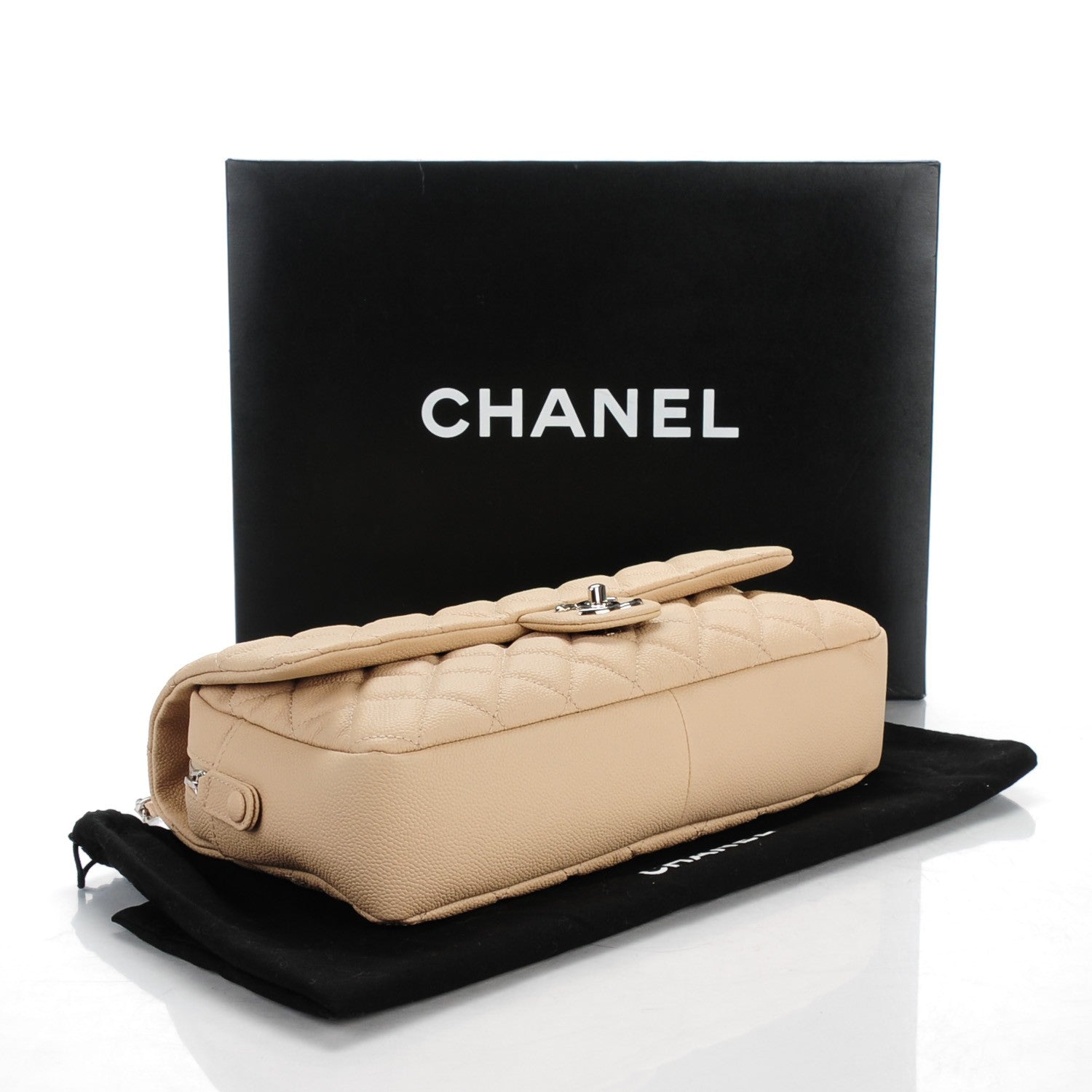 Chanel Caviar Quilted Jumbo Easy Flap Beige 4 of 8