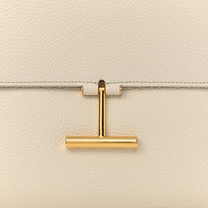 Tom Ford Grained Calfskin Large T Clasp Tara Crossbody Bag White 8 of 13